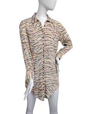 Spell & The Gypsy Collective Banksia Shirt Dress Animale Pattern Size XXS